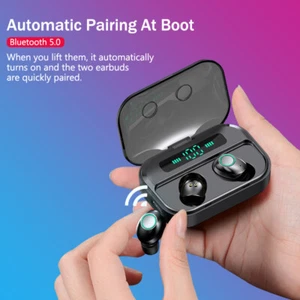 2019 Bluetooth 5.0 Headset Wireless Earphones Mini Earbuds Stereo Headphones - Picture 1 of 13