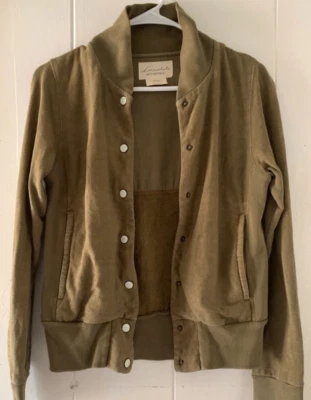 Loomstate cáñamo y algodón orgánico oliva suéter chaqueta estilo retro vintage talla S Foto 1 de 4