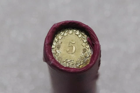 SWITZERLAND 5 RAPPEN FROM THE 80'S MINT ROLL - 50 COINS B41 CVER7-6 Cover