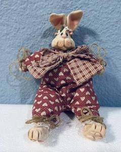 Tela y cerámica de fábrica Russ Kathleen Kelly Bunny Rabbit Critter 1994 vintage - Imagen 1 de 11
