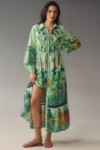 Anthropologie The Eleanora Long Sleeve Maxi Shirt Dress Small S NEW - Picture 1 of 3