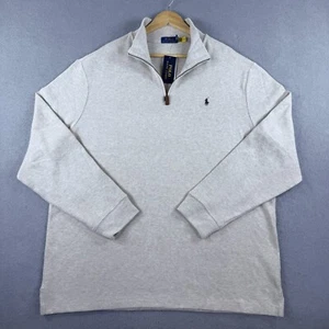 Polo Ralph Lauren Men's 2XL Long Sleeve Quarter Zip Sweatshirt Dune Tan Beige - Picture 1 of 7