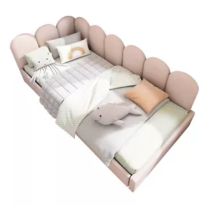 Tagesbett Schlafsofa Polsterbett Multifunktionsbett 90x200cm mit Bettkasten Rosa - Bild 1 von 11