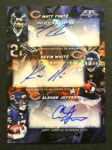 2015 autógrafos triples Topps Fire Matt Forte Kevin White A Jeffery #TA-FWJ 10/10 - Imagen 1 de 12