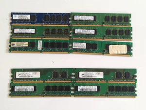 10x DDR2 SDRAM Bundle 6x 1GB + 4x 512MB sticks Desktop Memory - Picture 1 of 6