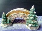 Village Square ® By Mervyns Christmas Snowy Porcelain Stone Bridge 1991