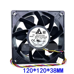 Delta QFR1212GHE Kühlgebläse Kühlerlüfter 12CM 12V 2,7A für Antminer S7/S9 - Bild 1 von 5