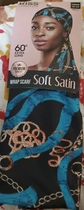 Kiss Colors & Care Wrap Scarf Soft Satin 60" One Size - Picture 1 of 3