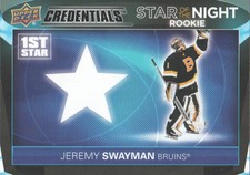2021-22 UD Credentials Hockey 1st Star of the Night Rookies #1SR5 Jeremy Swayman
