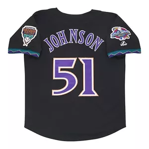 Randy Johnson Arizona Diamondbacks 2001 World Series Men's Alt Black Jersey - Picture 1 of 6