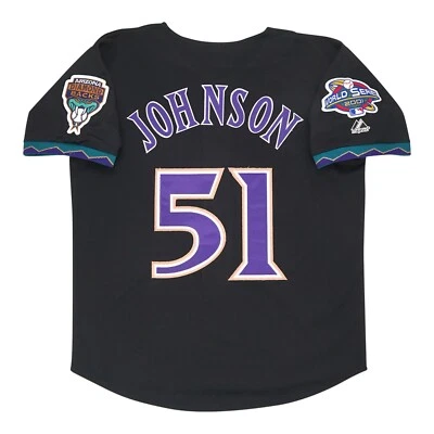 Randy Johnson Arizona Diamondbacks 2001 World Series Men's Alt Black Jersey - Image 1 of 4