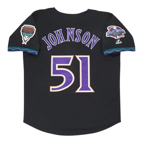 Randy Johnson Arizona Diamondbacks 2001 World Series Men's Alt Black Jersey Cover