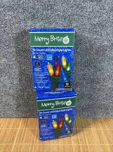 2-70 count Merry Brite LED Mini Style Lights Multi Color Bulb Green Wire - Picture 1 of 2