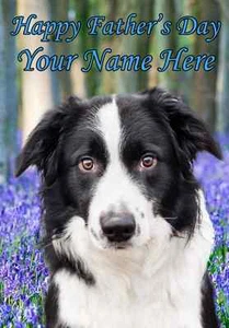 Biglietto Auguri Personalizzato Border Collie Buona Festa del Papà A5 PIDBOR1 - Foto 1 di 1
