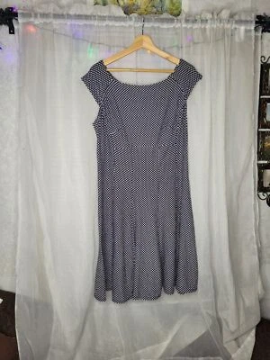 Vestido Danny & Nicole Talla 14 Azul Lunares Giro Línea A Acampanado Foto 1 de 3