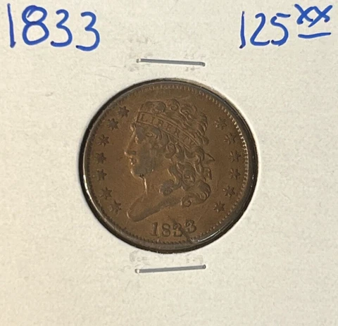 1833 CLASSIC HEAD HALF CENT Cover