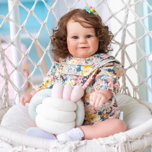 24" Reborn Doll Baby Doll Realistic Silicone Vinyl Handmade Gift Toddler Girl - Picture 1 of 7