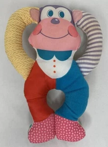 Playskool Touch ‘Ems Plush Monkey Rattle Vintage 1985 Texture Washable Baby Toy - Picture 1 of 12