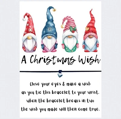 Una pulsera de deseos de Navidad, mejor amigo, familia, tarjeta de Navidad gonk pequeño regalo Foto 1 de 3