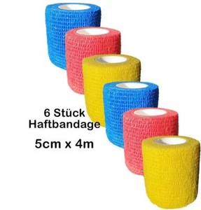 6pcs Bandage Elastic Self Adhesive Sticky Bandage Sports Bandage 5cm x 4m - Picture 1 of 3