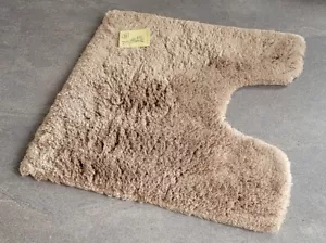 Bambou Savannah Taupe-Beige WC-Vorleger mit Ausschnitt 55x55cm. Florhöhe: 30mm. - Bild 1 von 8