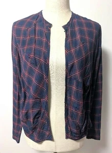 Tricocombe des Garçons plaid cardigan hook button 100% rayon - Picture 1 of 10