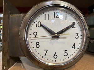 Salvaged Original Vintage Citizen Style Double Sided Clock Polished - Picture 1 of 2