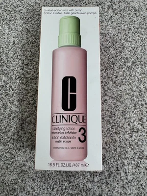 Clinique Clarifying Lotion 3 Exfoliator 16.5oz Pump Oily Skin Limited Edition Ne - Image 1 of 2
