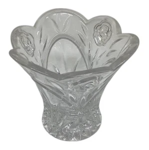 Princess House American Rose Vase Votive Taper Candle Holder Lead Crystal Vtg - Picture 1 of 6