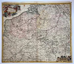 BÉLGICA LUXEMBURGO c. 1721 OTTENS / DE WIT MAPA ANTIGUO GRANDE SIGLO XVIII - Imagen 1 de 15