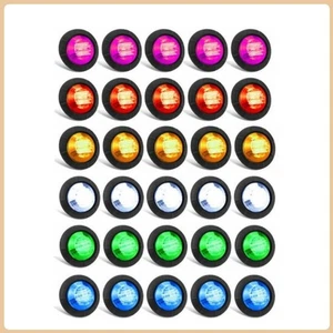 Luces marcadoras laterales LED bala de 3/4" - rojo ámbar ahumado para remolque camión RV - Imagen 1 de 15