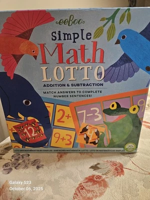 eeBoo Math Bingo Game, Addition & Subtraction, Number Sentences, 54 Tiles, Ki... - Image 1 of 4