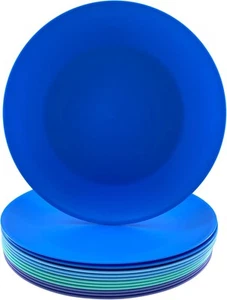 Plastic Plates Reusable - 10 inch Unbreakable Dinner Plate 10 inch, Assorted - Picture 1 of 6