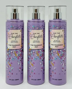 3 NEW BATH & BODY WORKS CUE THE CONFETTI FINE FRAGRANCE MIST BODY SPRAY 8 OZ - Picture 1 of 7