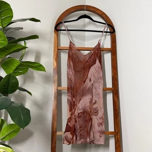 Victoria's Secret Trägertop-Slip Medium Y2K rosa braun 100 % Seide - Bild 1 von 8