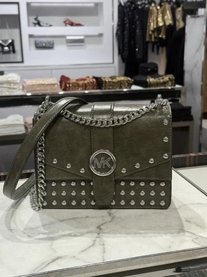 MICHAEL KORS greenwich Small Studded Distressed Crossbody Bag NWT - Image 1 of 4