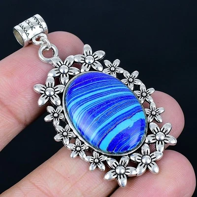 Colgante Hecho a Mano Arco Iris Calsilica 925 Chapado en Plata de 2.29" Foto 1 de 3