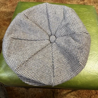 Pendleton Gorra de Newsboy de Lana Virgen L Gris Negro Tweed Sombrero Plano EE. UU. De Colección Foto 1 de 4