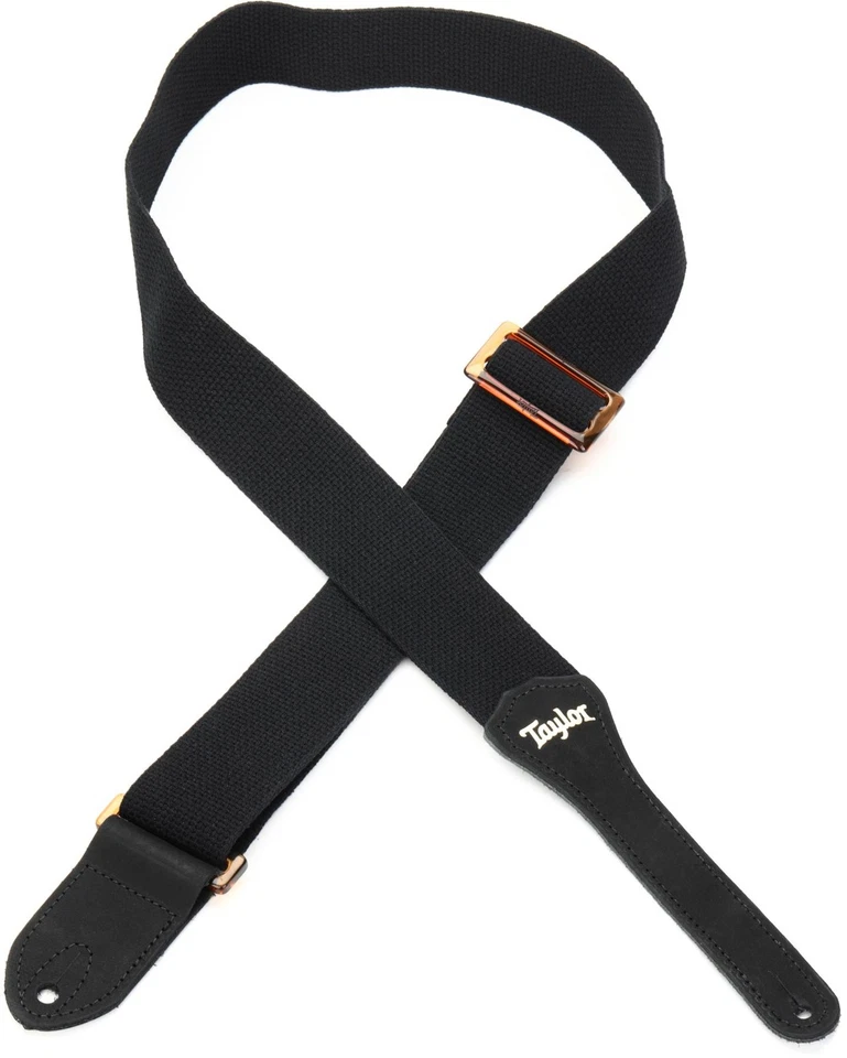 Taylor GS Mini Guitar Strap - Black with Amber Buckle