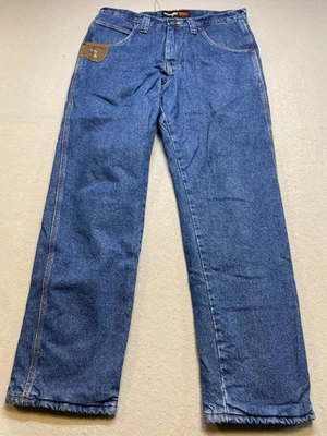 Wrangler Riggs WorkWear Black Fleece Lined Jeans Men’s  33x32 Straight Leg - Image 1 of 4