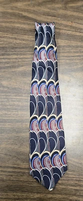 Corbata de seda Roberto Villini Collezione patrón geométrico negro y gris multi Foto 1 de 4