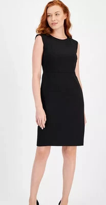Anne Klein Womens Regular Fit Twill Sheath Sleeveless Dress - Image 1 of 2