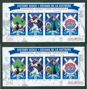 Canada. 1993. 2 Souvenir Sheets. Baseball Victory. Toronto Blue Jays.See Condit. - Picture 1 of 2