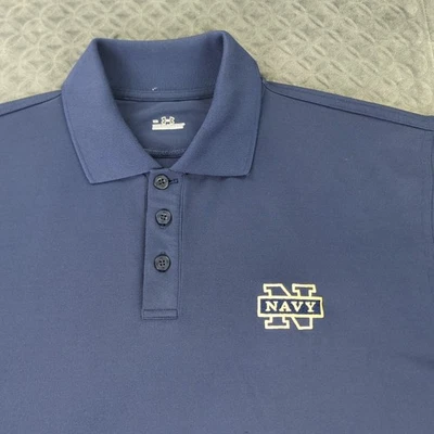 Navy Midshipmen Polo Shirt Under Armour Blue Short Sleeve Men Medium - Image 1 of 4