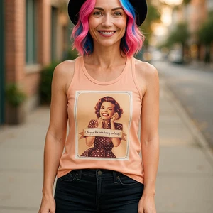Canotta da donna cornea e singola retrò carina, camicia stile vintage estiva - Foto 1 di 14