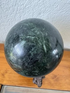 Beautiful Green Italian Marble Sphere 4” — 150g (no Base) - Picture 1 of 9