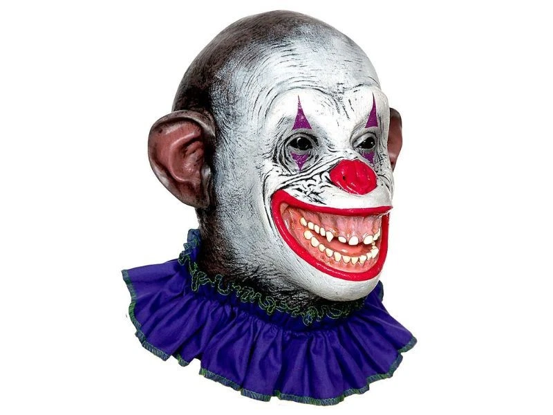 Creepy Circus Clown Ape Mask Scary Latex Overhead Adult Halloween Costume Crazy - Image 1 of 1