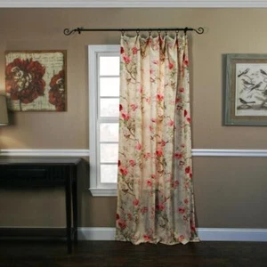 Balmoral Floral Print Tailored Panel Curtain 48-Inch-by-84-Inch - Red/Yellow - Picture 1 of 3