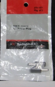 RadioShack Size H DC Power Plug 274-1571 Pkg. Of 2 Screw On Housing New - Picture 1 of 2