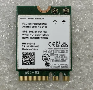 Intel Dual Band Wireless 8260NGW - 802.11ac + BT 4.2 - SPS: 806721-001 (HP) - Bild 1 von 1